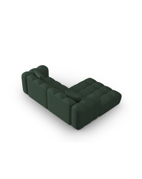 Canapé d'angle gauche modulaire Elise 3 places vert de mer - 238x190x70 cm
