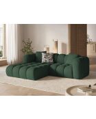 Canapé d'angle gauche modulaire Elise 3 places vert de mer - 238x190x70 cm