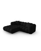 Canapé d'angle gauche modulaire Elise 3 places noir - 238x190x70 cm