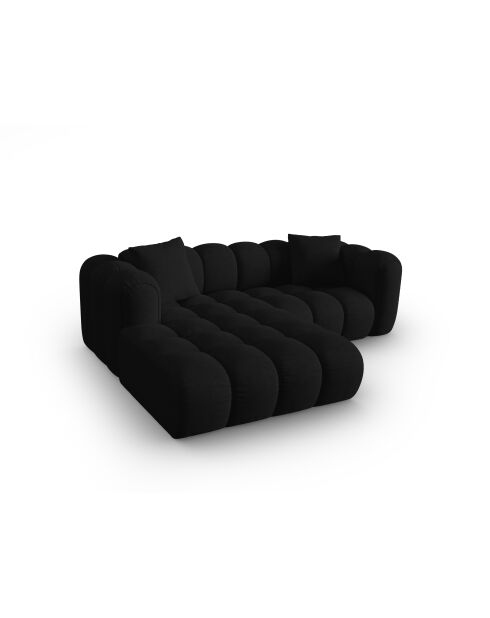 Canapé d'angle gauche modulaire Elise 3 places noir - 238x190x70 cm