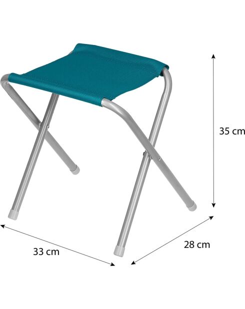 Faltbarer Campingtisch mit 4 blaugrauen Aluminiumhockern - 120x60x70 cm