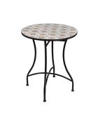 Bistro Faro tafel in mozaïek en zwart metaal - 60×60×71cm