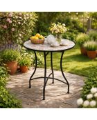 Bistro Faro tafel in mozaïek en zwart metaal - 60×60×71cm