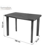 Faretto Gartentisch Anthrazitgrau - 54x54x39,5cm