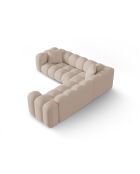 Canapé d'angle symétrique modulable Elise 5 places cappuccino - 238x238x70 cm