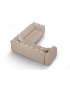 Canapé d'angle symétrique modulable Elise 5 places cappuccino - 238x238x70 cm
