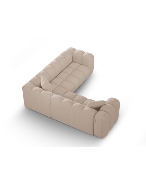 Elise 5-zits cappuccino modulaire symmetrische hoekbank - 238x238x70 cm