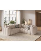 Canapé d'angle symétrique modulable Elise 5 places cappuccino - 238x238x70 cm