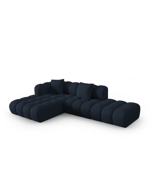 Canapé d'angle gauche modulaire Elise 4 places bleu roi - 300x190x70 cm
