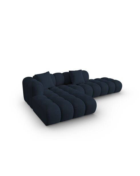 Canapé d'angle gauche modulaire Elise 4 places bleu roi - 300x190x70 cm