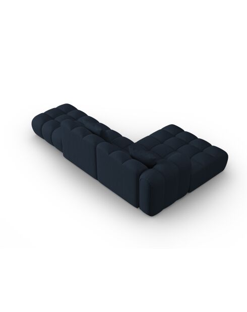 Canapé d'angle gauche modulaire Elise 4 places bleu roi - 300x190x70 cm