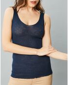 Débardeur en Laine & Soie Célia bleu marine