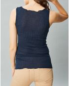 Débardeur en Laine & Soie Célia bleu marine