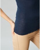 Débardeur en Laine & Soie Célia bleu marine