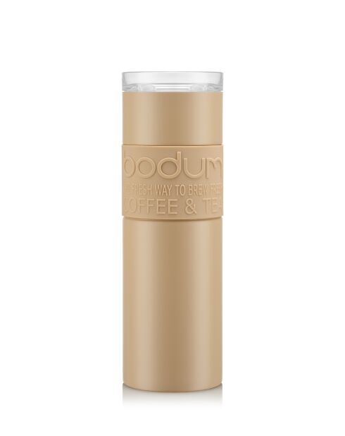 Mug de voyage en inox beige - 0.6 L