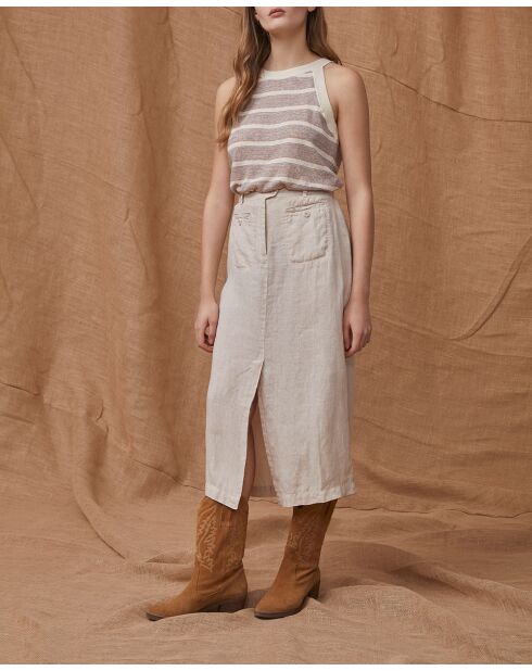 Jupe 100% lin Laura mineral