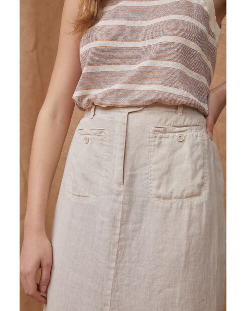 Jupe 100% lin Laura mineral