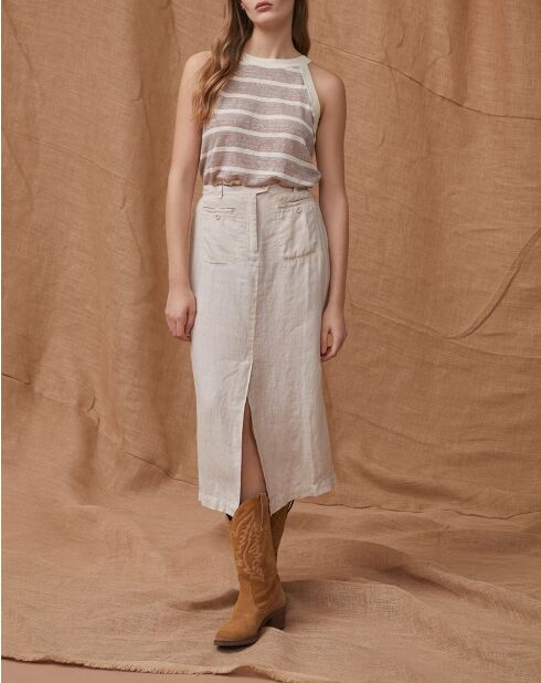 Jupe 100% lin Laura mineral