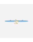 Bracelet lettre W - Doré Enfant Lettres Dorées Enfants Bleu ciel