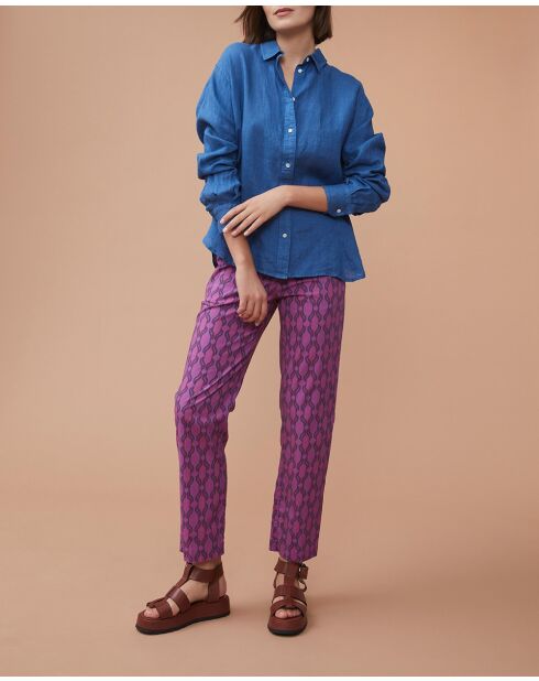 Laurette hemd van 100% linnen in faience