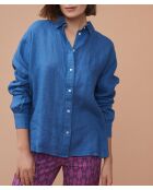 Laurette hemd van 100% linnen in faience