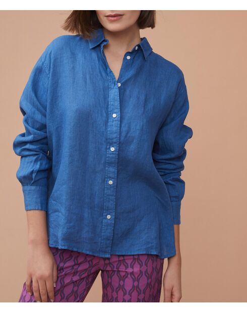 Laurette hemd van 100% linnen in faience