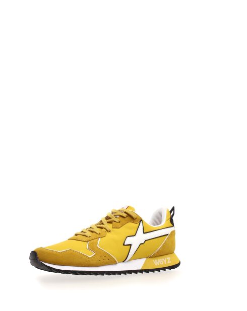 Gele Jet Velvet lederen sneakers