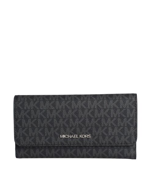 Portefeuille long Jet Set Travel en cuir noir - 19,7x9,5 cm