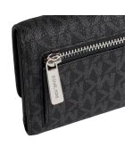Portefeuille long Jet Set Travel en cuir noir - 19,7x9,5 cm