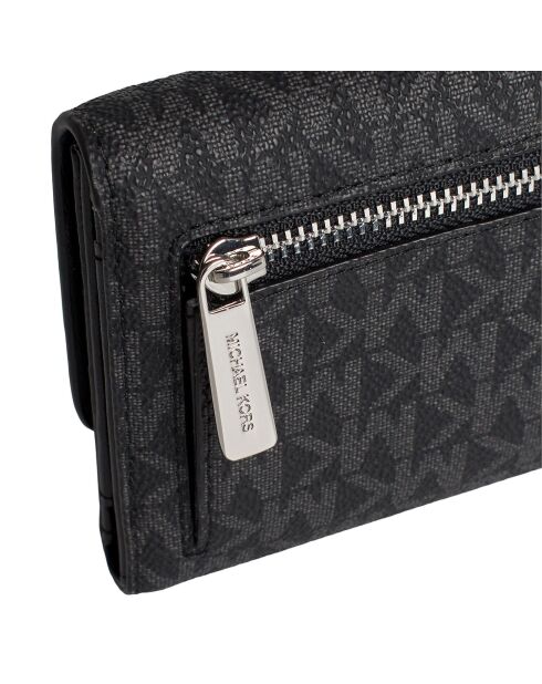 Portefeuille long Jet Set Travel en cuir noir - 19,7x9,5 cm