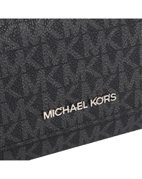 Portefeuille long Jet Set Travel en cuir noir - 19,7x9,5 cm