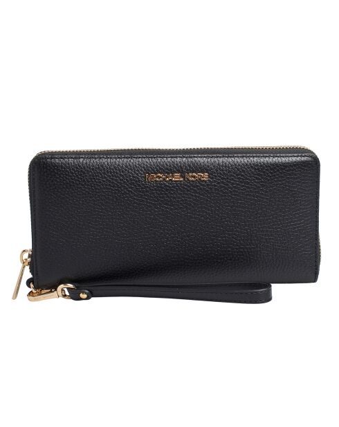 Portefeuille Continental Jet Set Travel en cuir noir - 21x10,2 cm