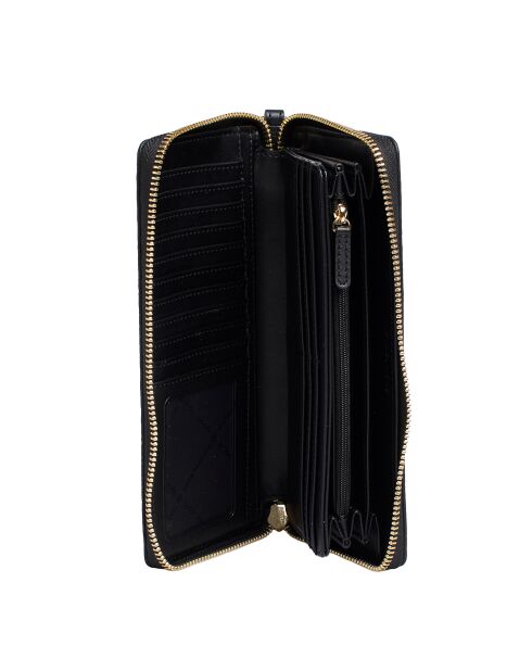 Portefeuille Continental Jet Set Travel en cuir noir - 21x10,2 cm