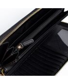 Portefeuille Continental Jet Set Travel en cuir noir - 21x10,2 cm
