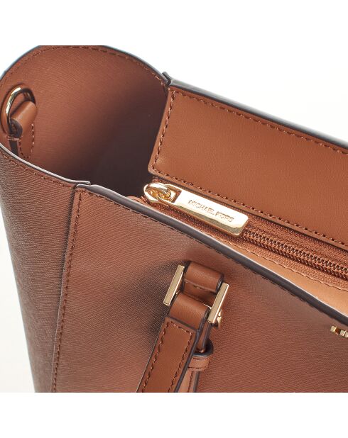 Bolso de mano Charlotte 3 en 1 de piel marrón - 28 x 34 x 9 cm