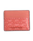 Porte-cartes en cuir 35S2T2JD3C saumon - 10x8 cm