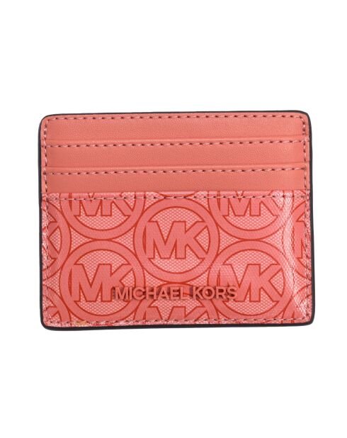 Porte-cartes en cuir 35S2T2JD3C saumon - 10x8 cm