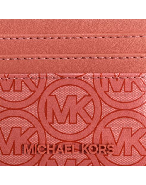 Porte-cartes en cuir 35S2T2JD3C saumon - 10x8 cm