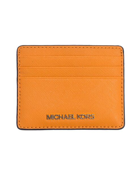 Porte-cartes en cuir 35H6GTVD7L orange - 10x8 cm
