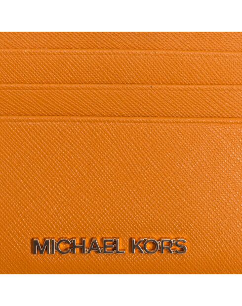 Porte-cartes en cuir 35H6GTVD7L orange - 10x8 cm