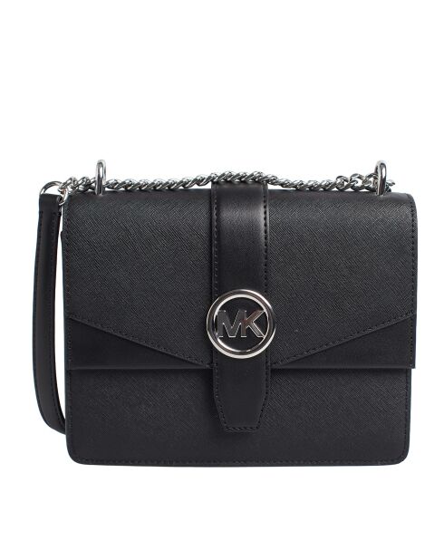 Greenwich zwarte leren schoudertas - 21,5x15x8 cm