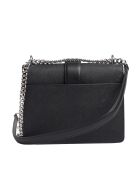 Greenwich zwarte leren schoudertas - 21,5x15x8 cm