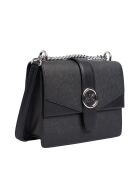 Greenwich zwarte leren schoudertas - 21,5x15x8 cm