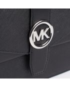 Greenwich zwarte leren schoudertas - 21,5x15x8 cm