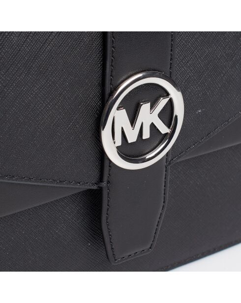 Greenwich zwarte leren schoudertas - 21,5x15x8 cm