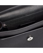 Greenwich zwarte leren schoudertas - 21,5x15x8 cm