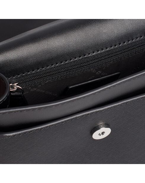 Greenwich zwarte leren schoudertas - 21,5x15x8 cm