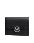 Portefeuille en cuir Leida noir - 12x9 cm