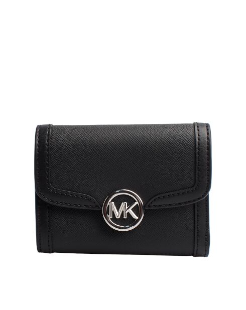 Portefeuille en cuir Leida noir - 12x9 cm