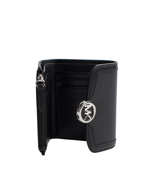 Portefeuille en cuir Leida noir - 12x9 cm